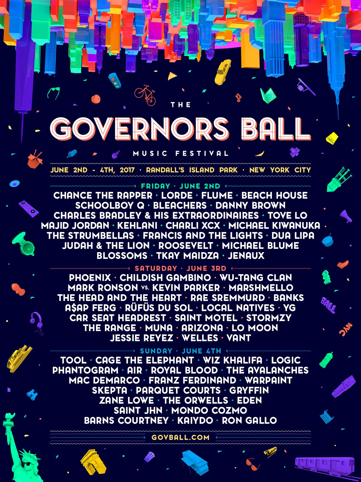 Governors Ball 2017 por día